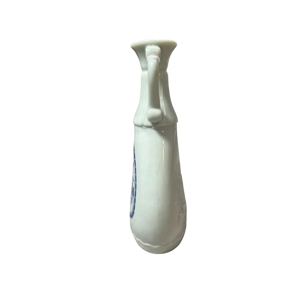 Vintage Milk Glass Nautical Decanter Sailboat Windmill Coastal Decor